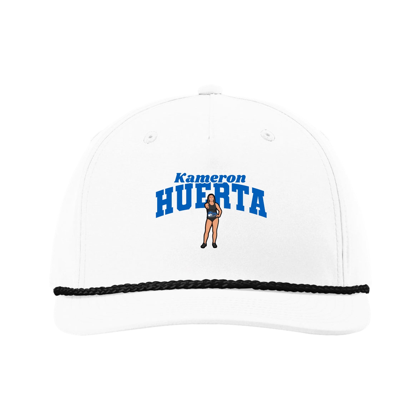 Five-Panel Classic Rope Cap — Signature Arch in White