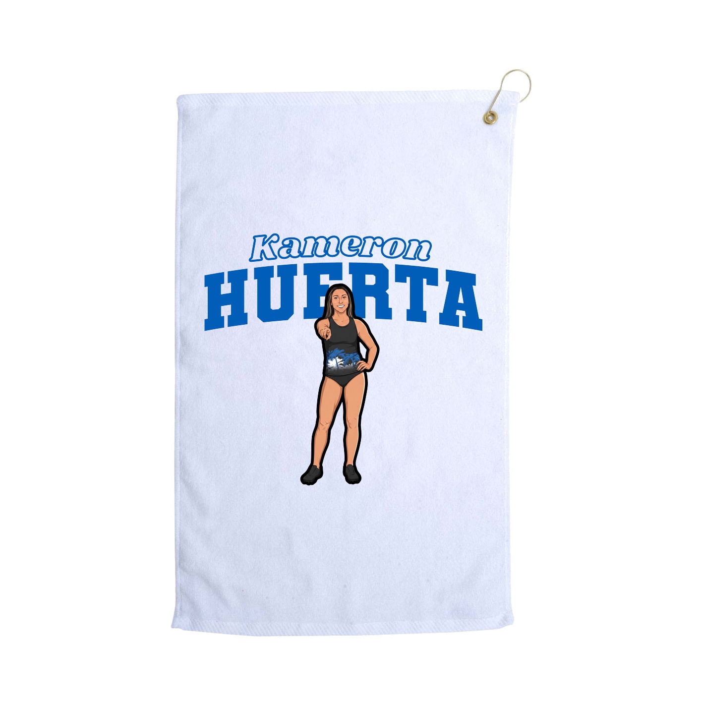 Golf Towel — Name Arch in White