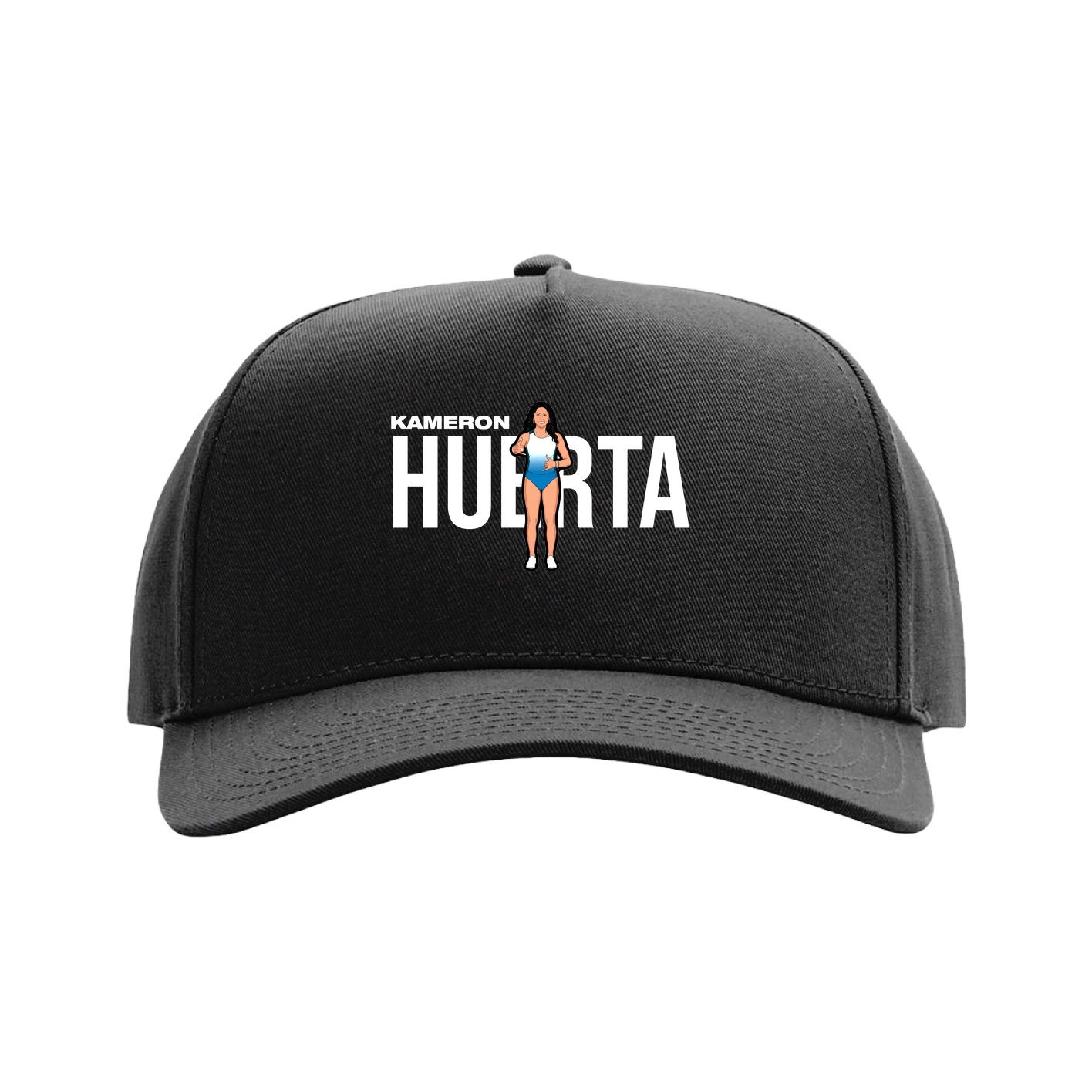 Full Fabric Five-Panel Champ Cap — Player Name in Black