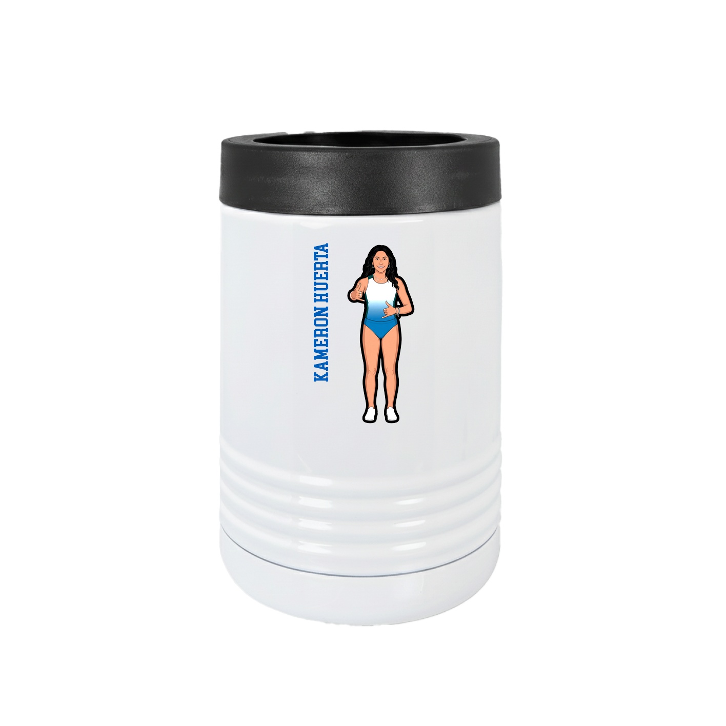 Beverage Holder — Name Vertical in White
