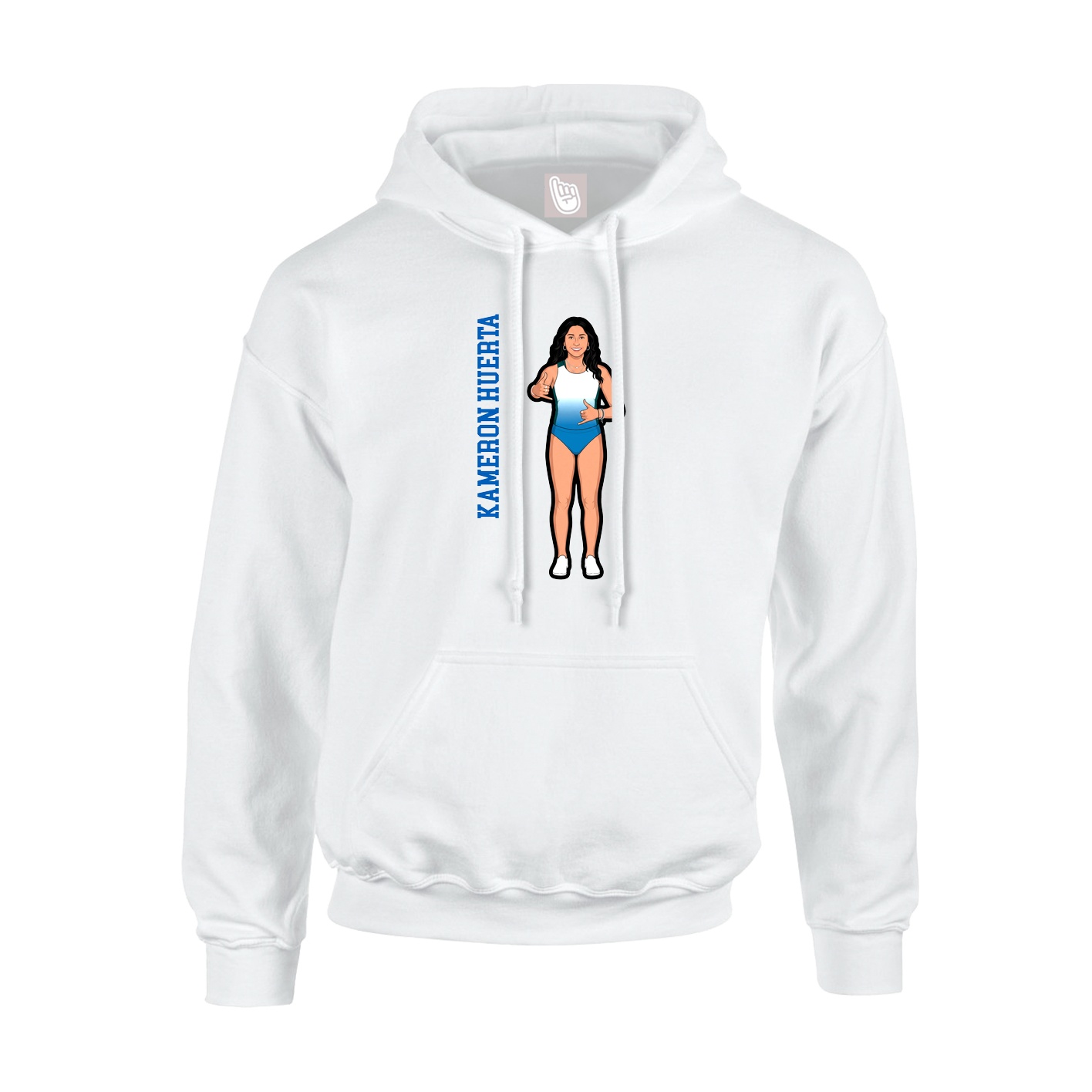 Hoodie — Name Vertical in White