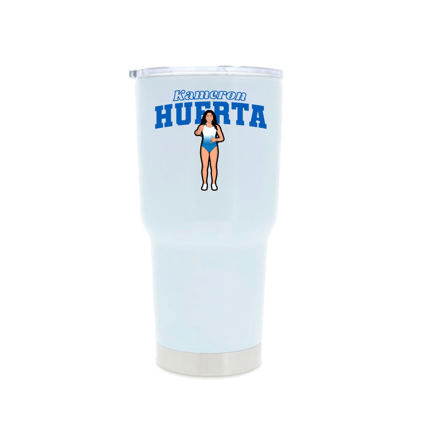 30oz Stainless Steel Tumbler — Name Arch in White