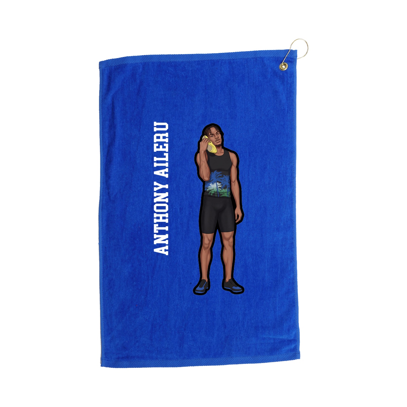 Golf Towel — Name Vertical in Royal