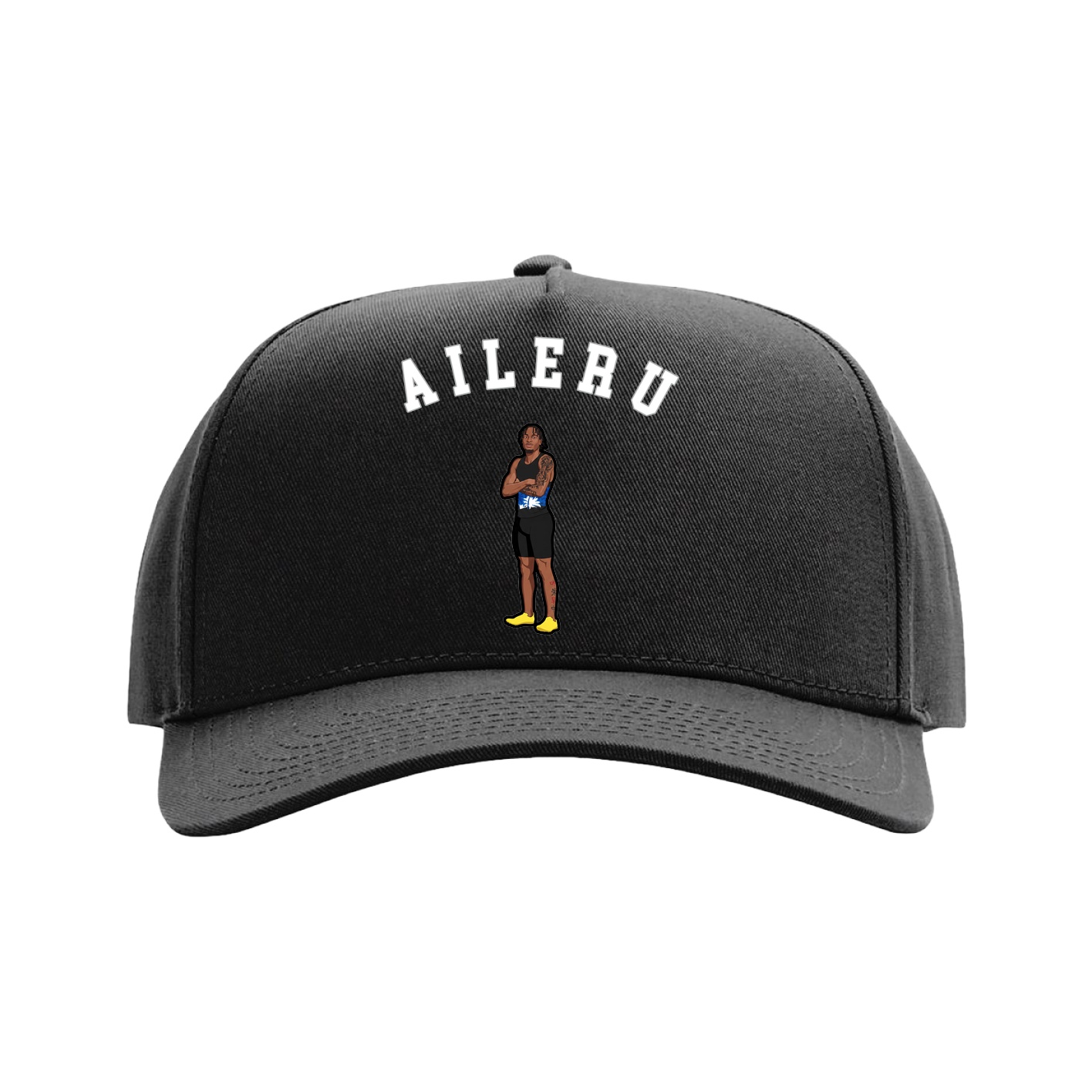 Full Fabric Five-Panel Champ Cap — Shirsey Arch in Black