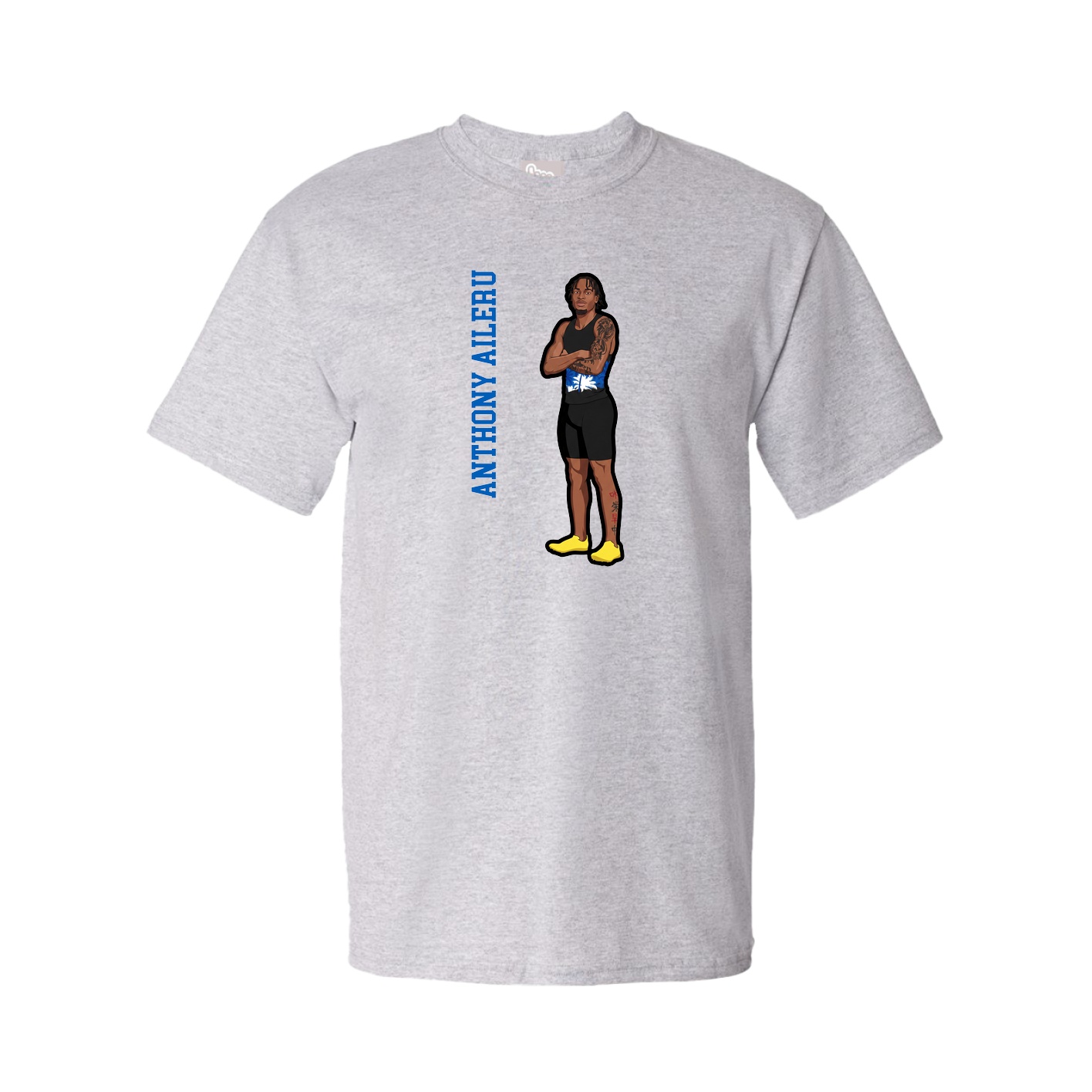 Tee — Name Vertical in Grey