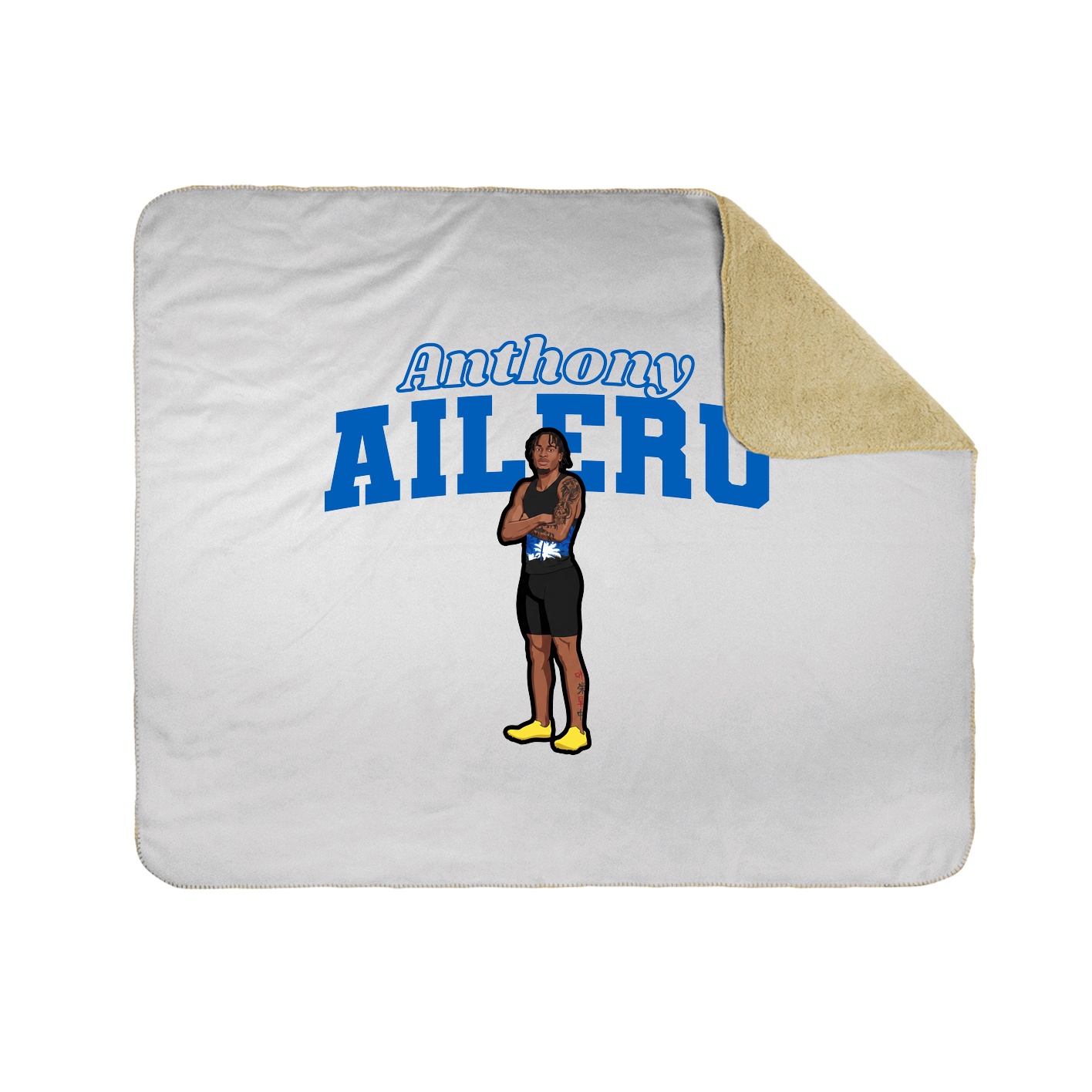 Throw Blanket — Name Arch in White