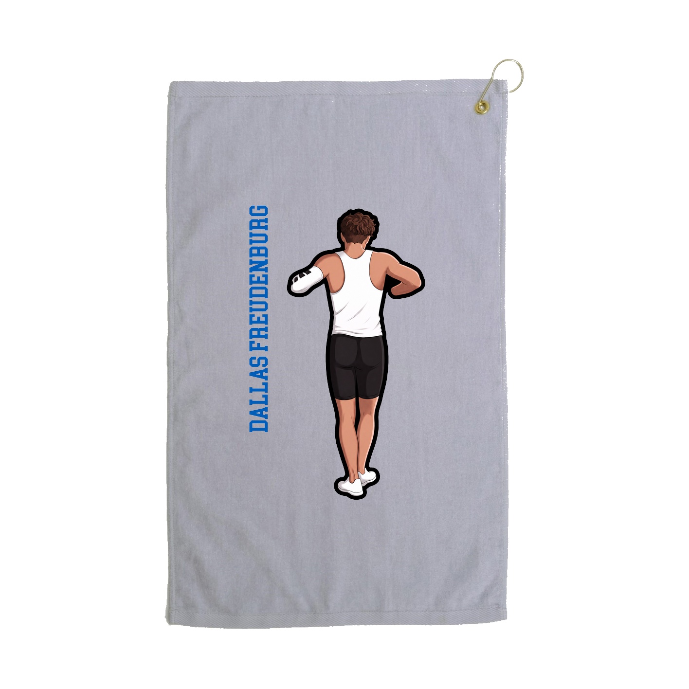 Golf Towel — Name Vertical in Grey