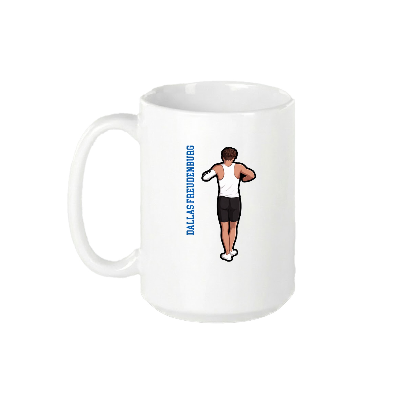 15oz Coffee Mug — Name Vertical in White