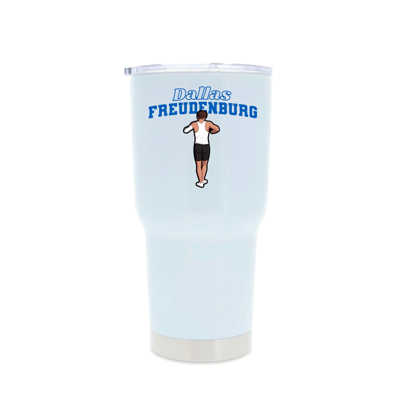 30oz Stainless Steel Tumbler — Name Arch in White