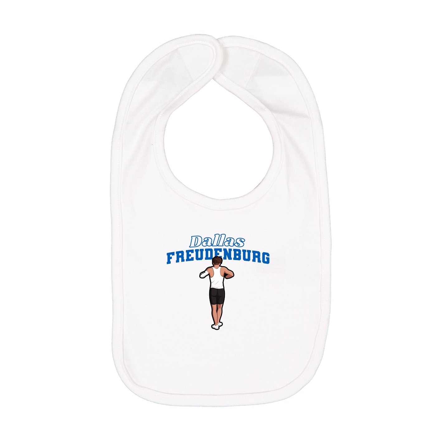 Infant Bib — Name Arch in White