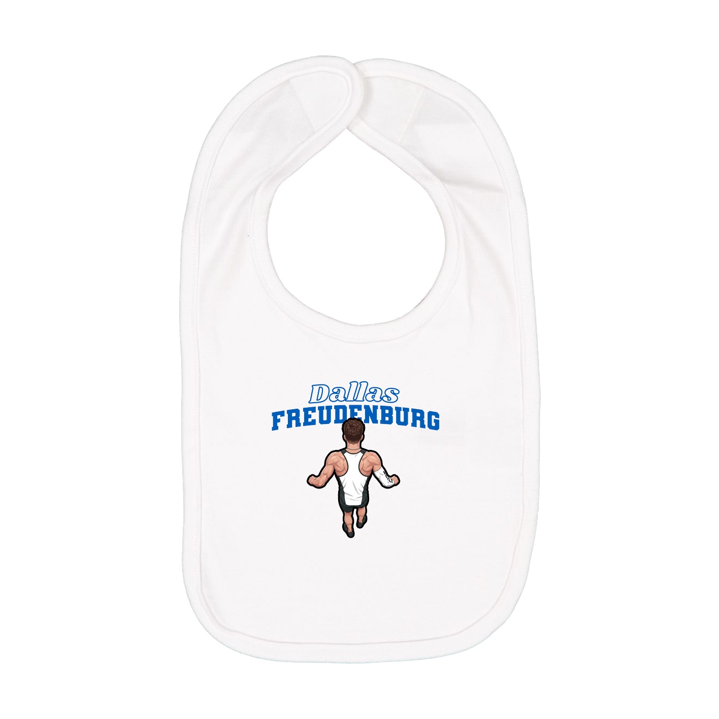 Infant Bib — Name Arch in White