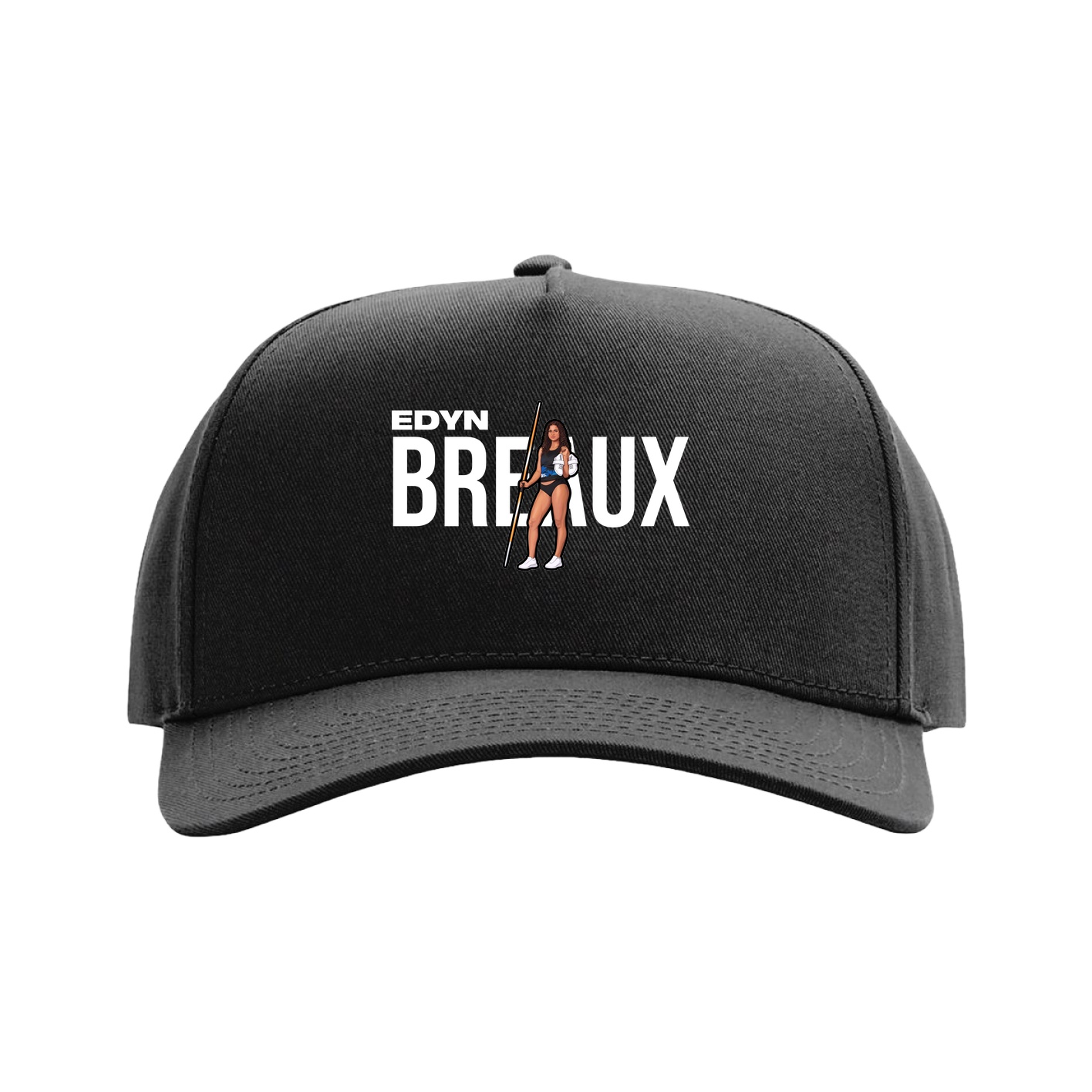 Full Fabric Five-Panel Champ Cap — Player Name in Black