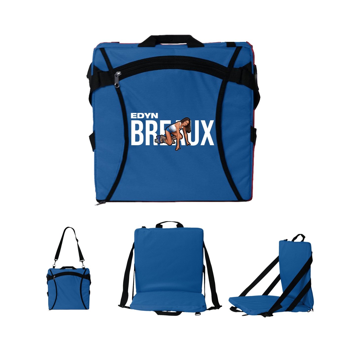 Folding Stadium Seat — Player Name in Royal