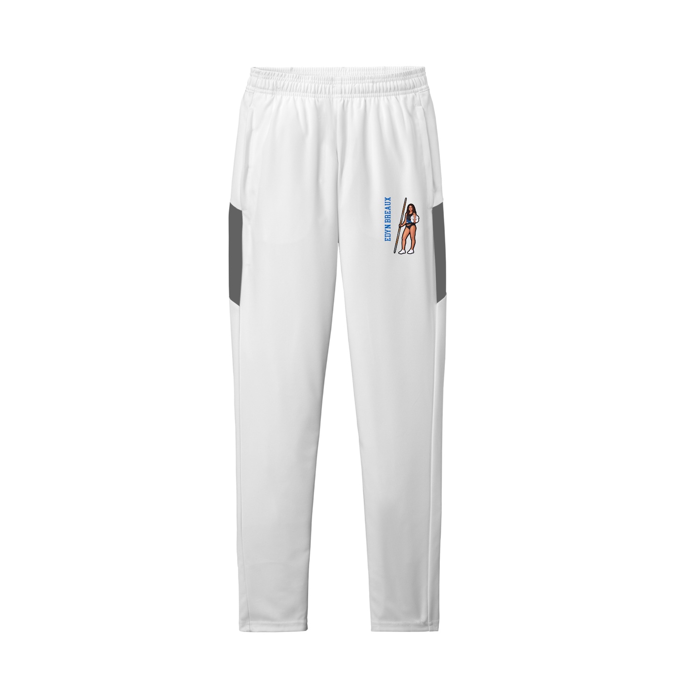 Team Travel Pant — Name Vertical in White/Grey