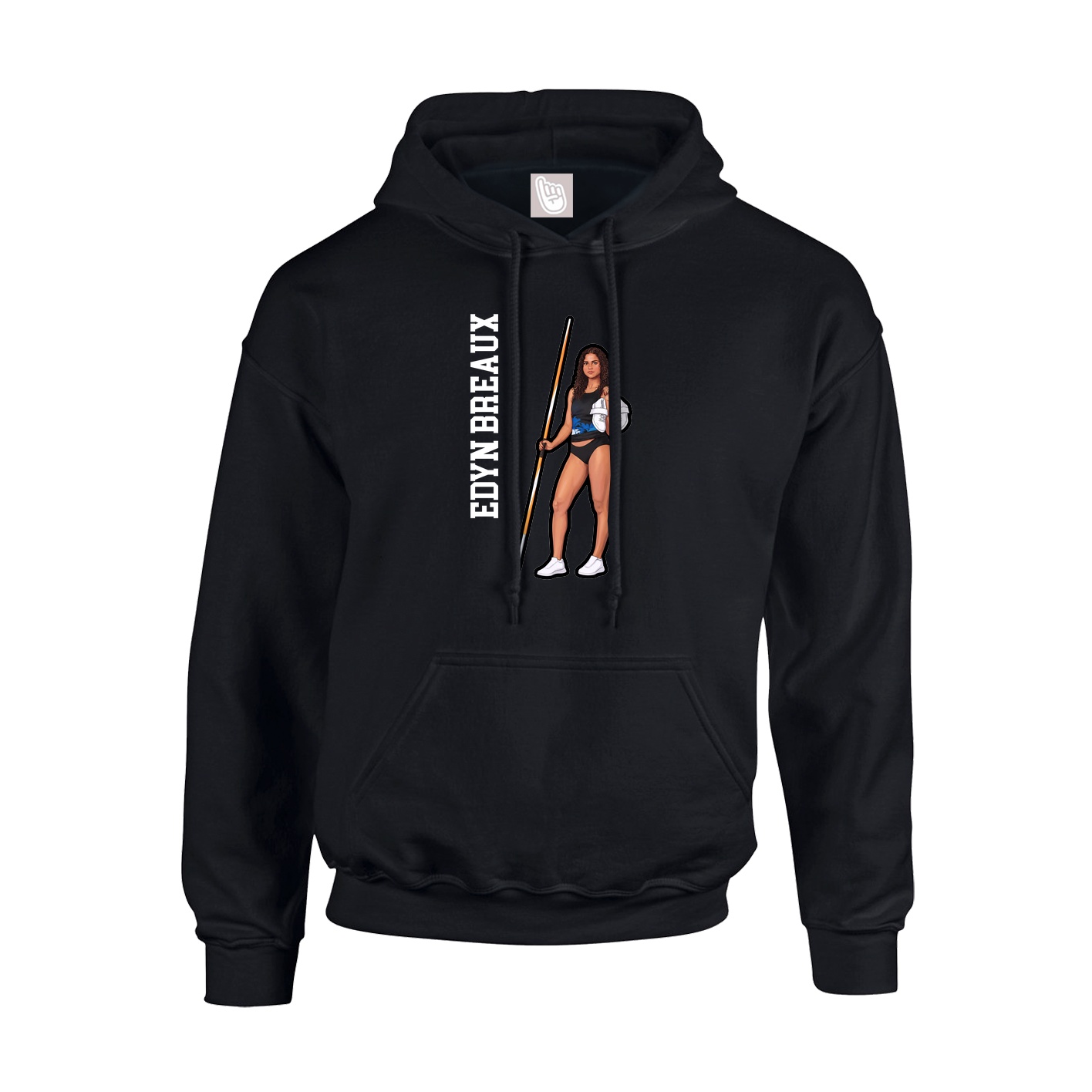 Hoodie — Name Vertical in Black