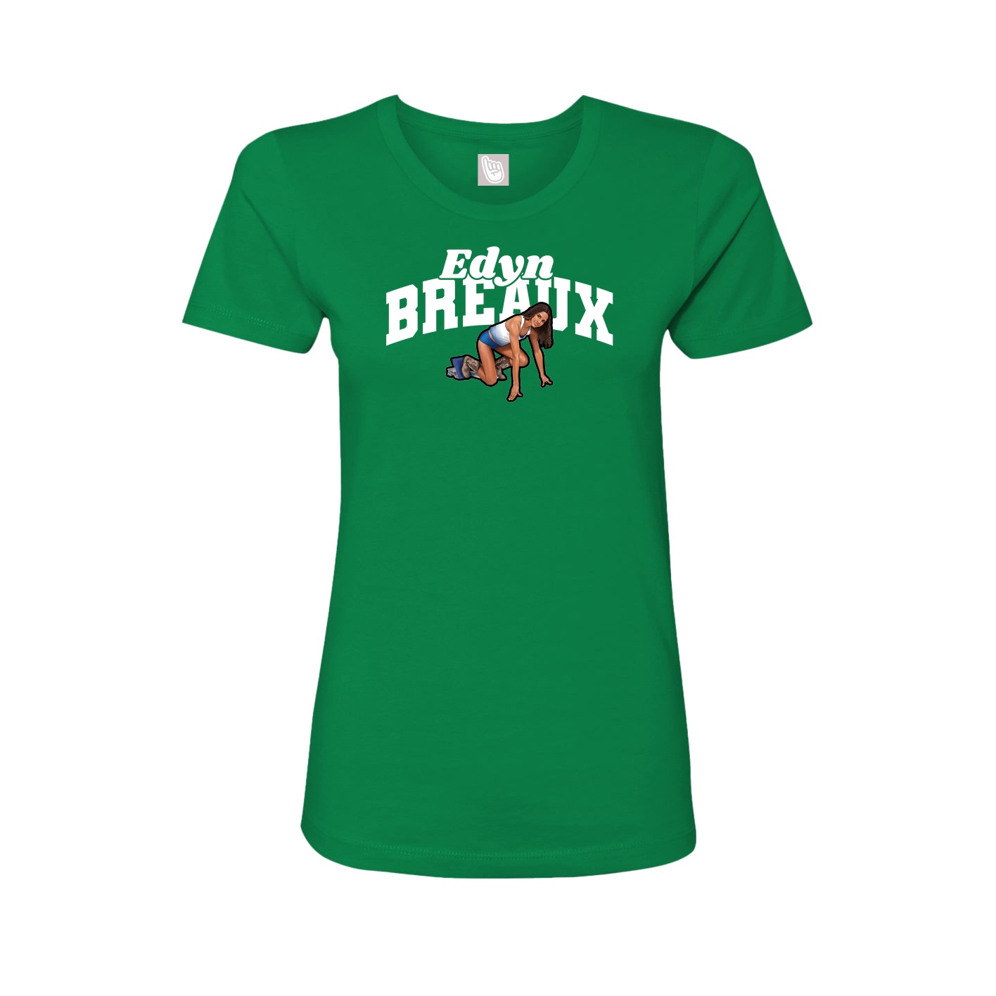 Fitted Women's Tee — Signature Arch in Green