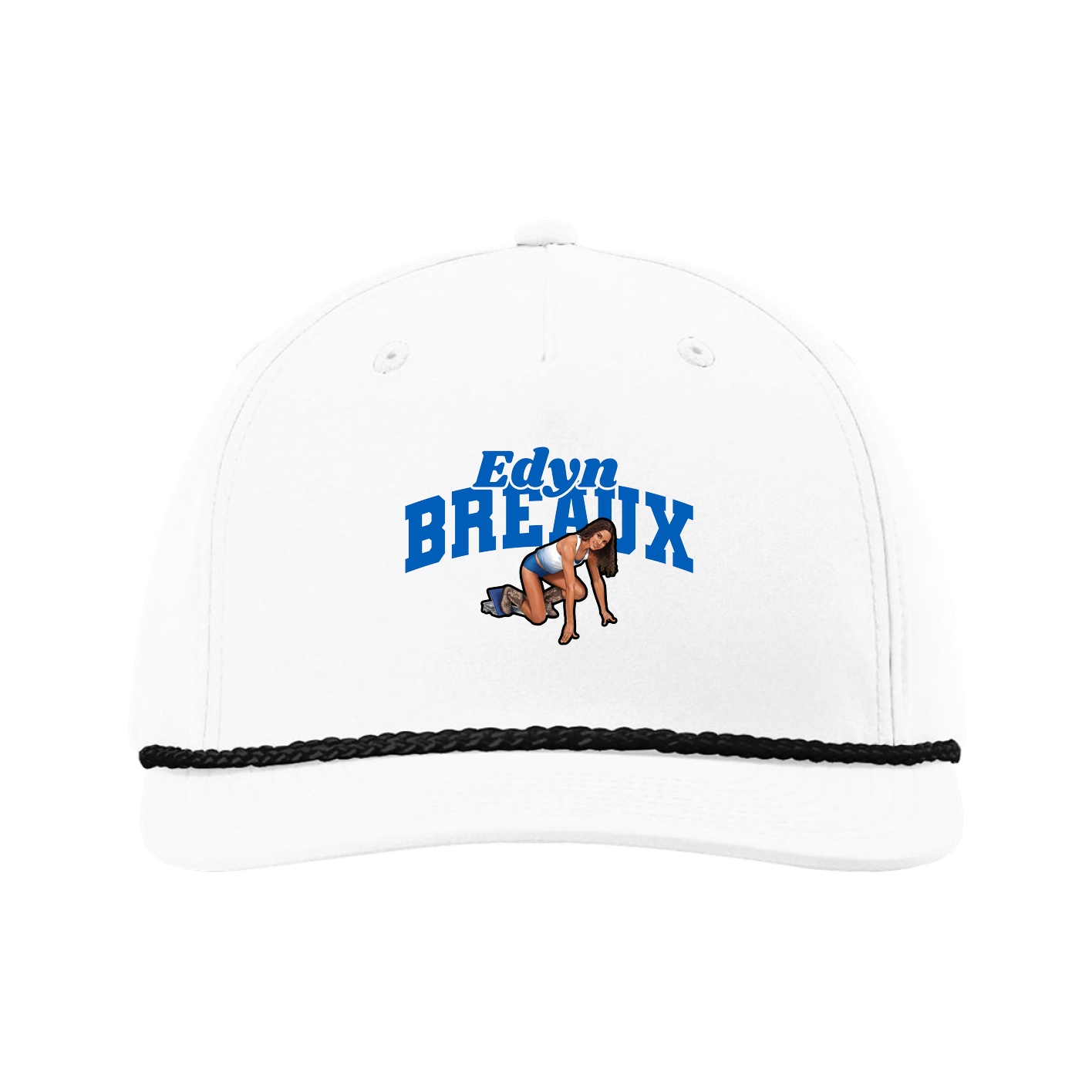 Five-Panel Classic Rope Cap — Signature Arch in White