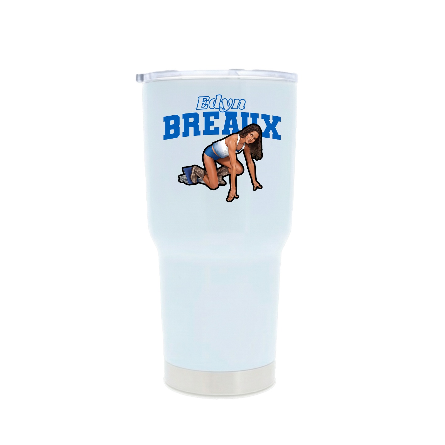 30oz Stainless Steel Tumbler — Name Arch in White
