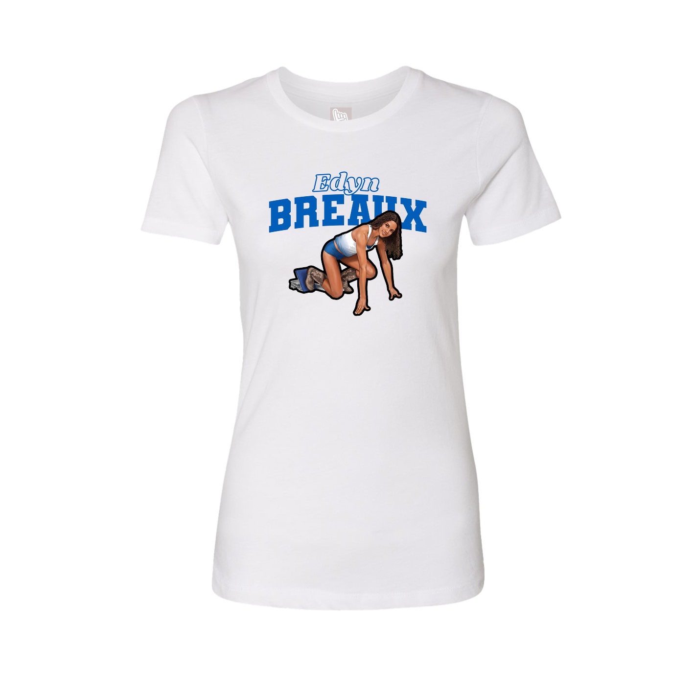 Fitted Women's Tee — Name Arch in White