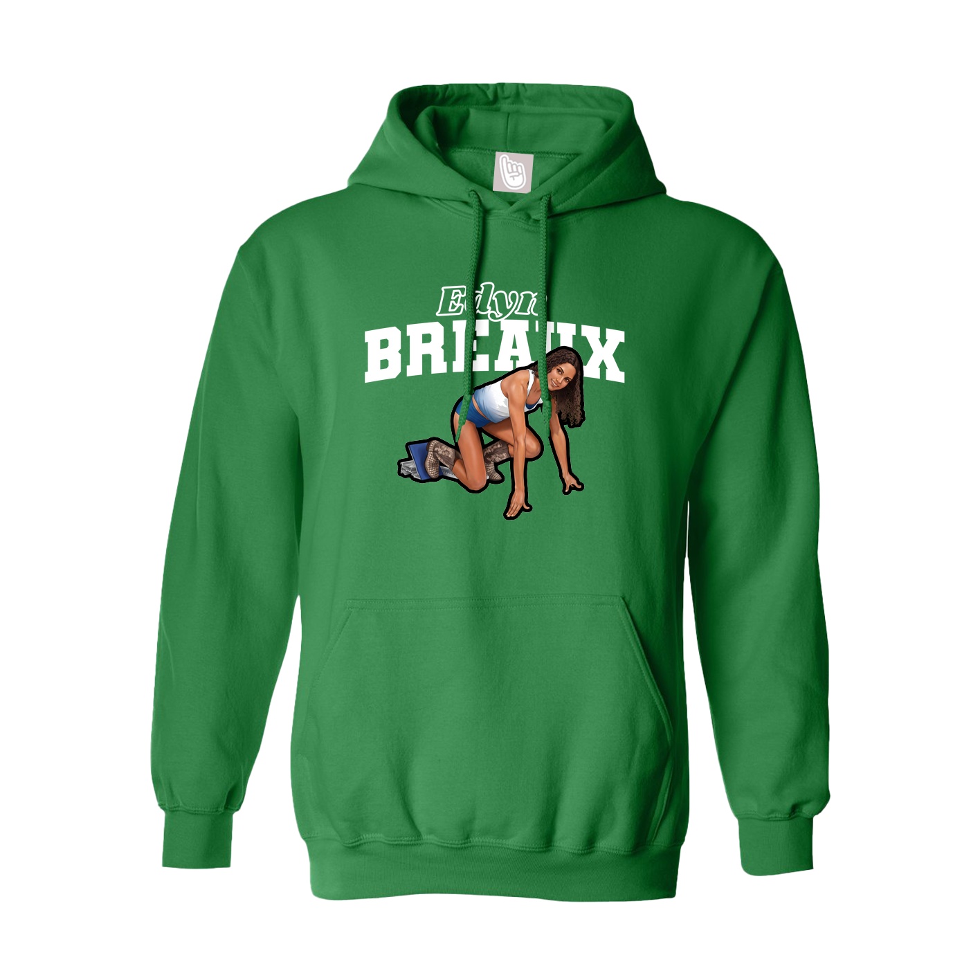 Youth Hoodie — Name Arch in Green