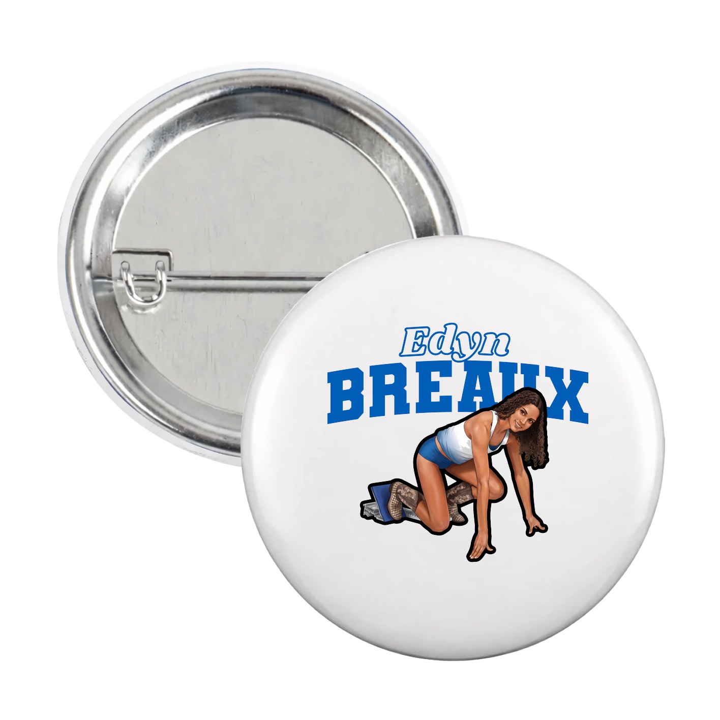 Game Day Button — Name Arch in White