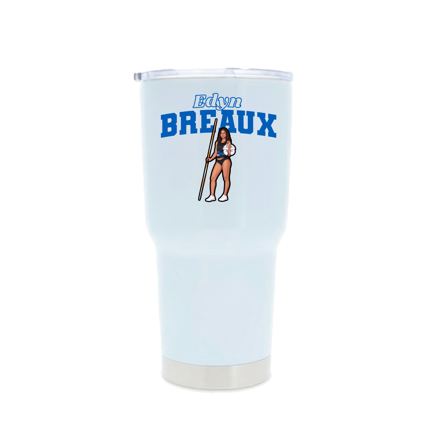 30oz Stainless Steel Tumbler — Name Arch in White