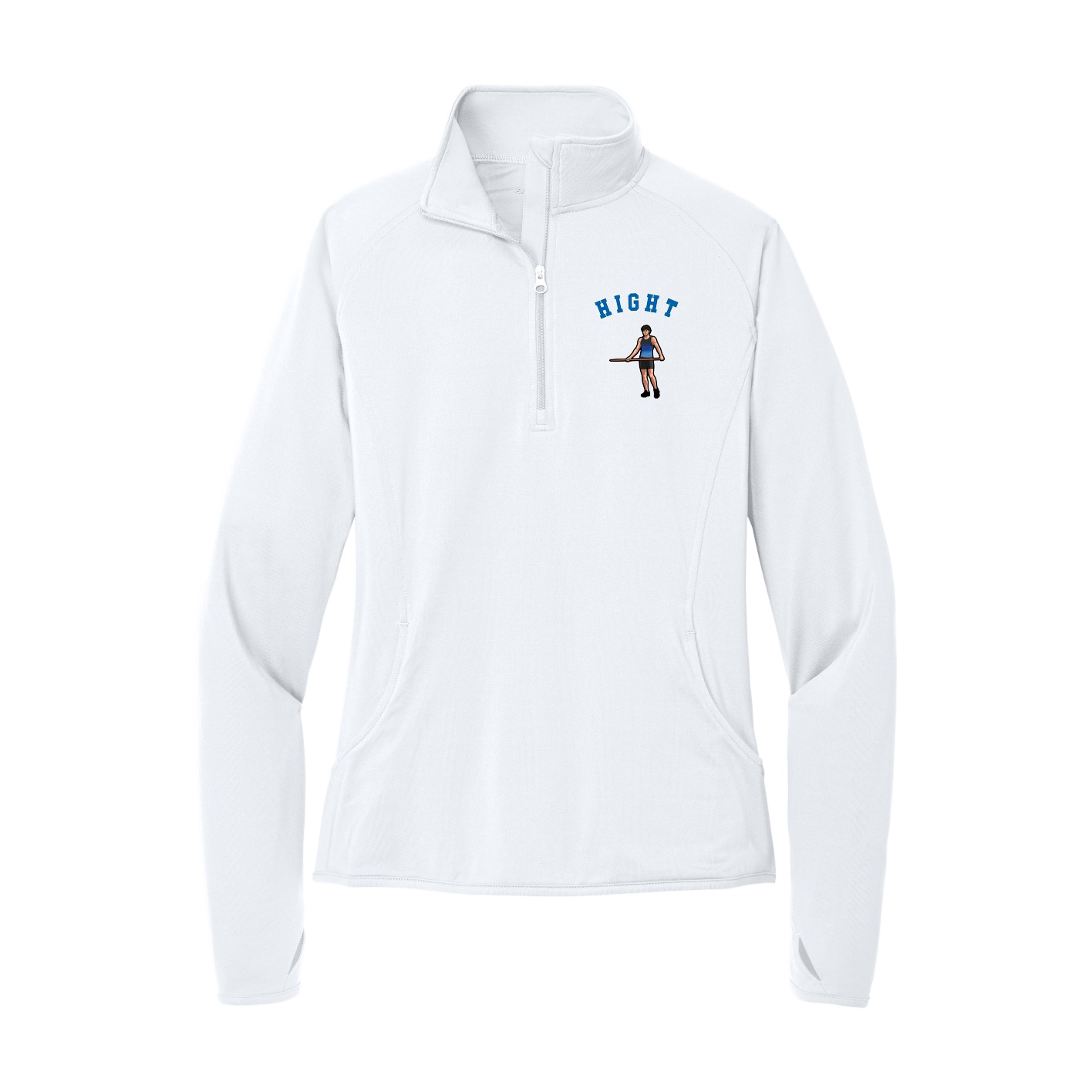 Women's Q-Zip Pullover — Shirsey Arch in White