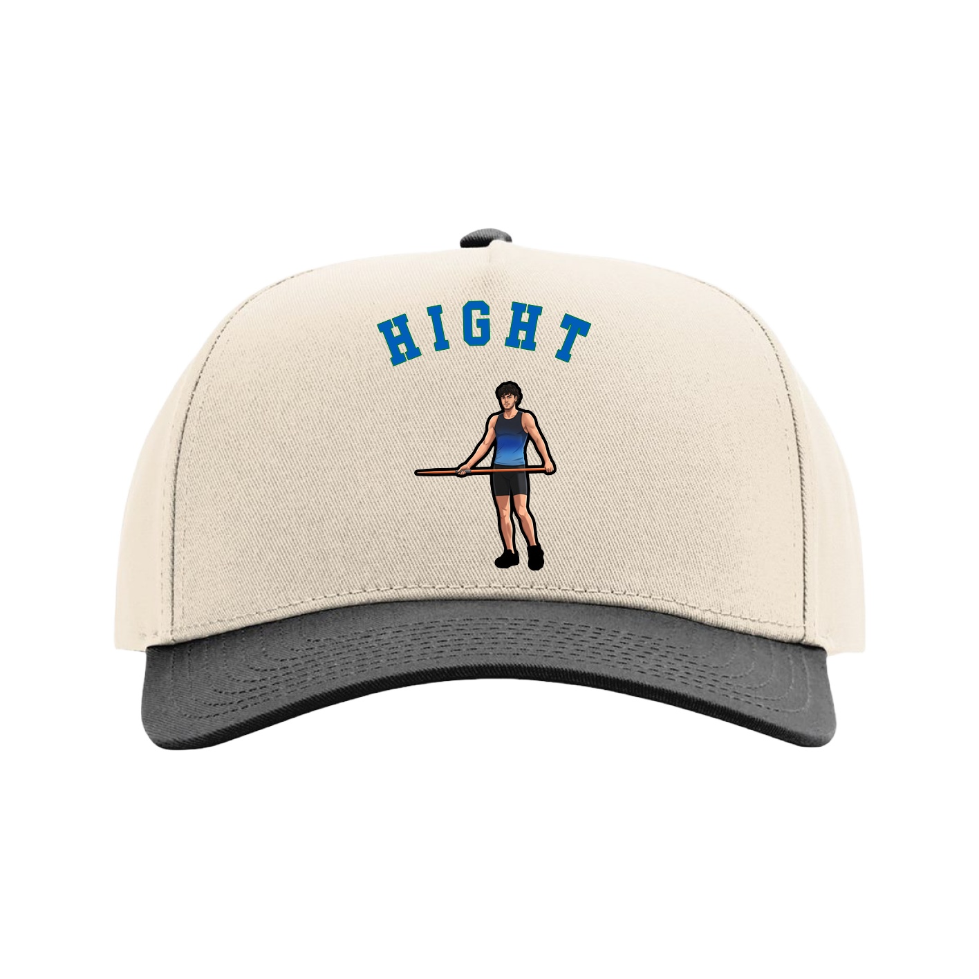 Full Fabric Five-Panel Champ Cap — Shirsey Arch in Cream/Black