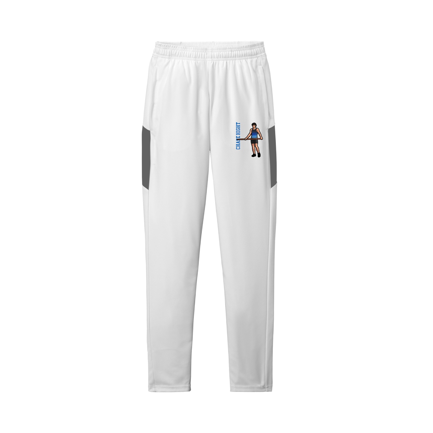 Team Travel Pant — Name Vertical in White/Grey