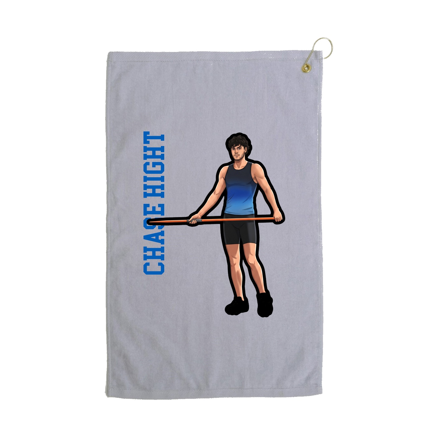 Golf Towel — Name Vertical in Grey
