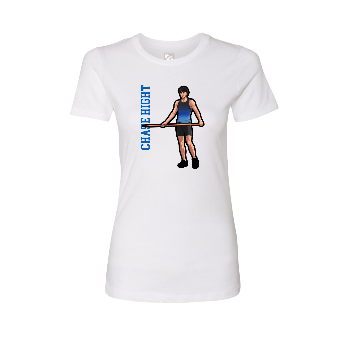 Womens Tee — Name Vertical in White