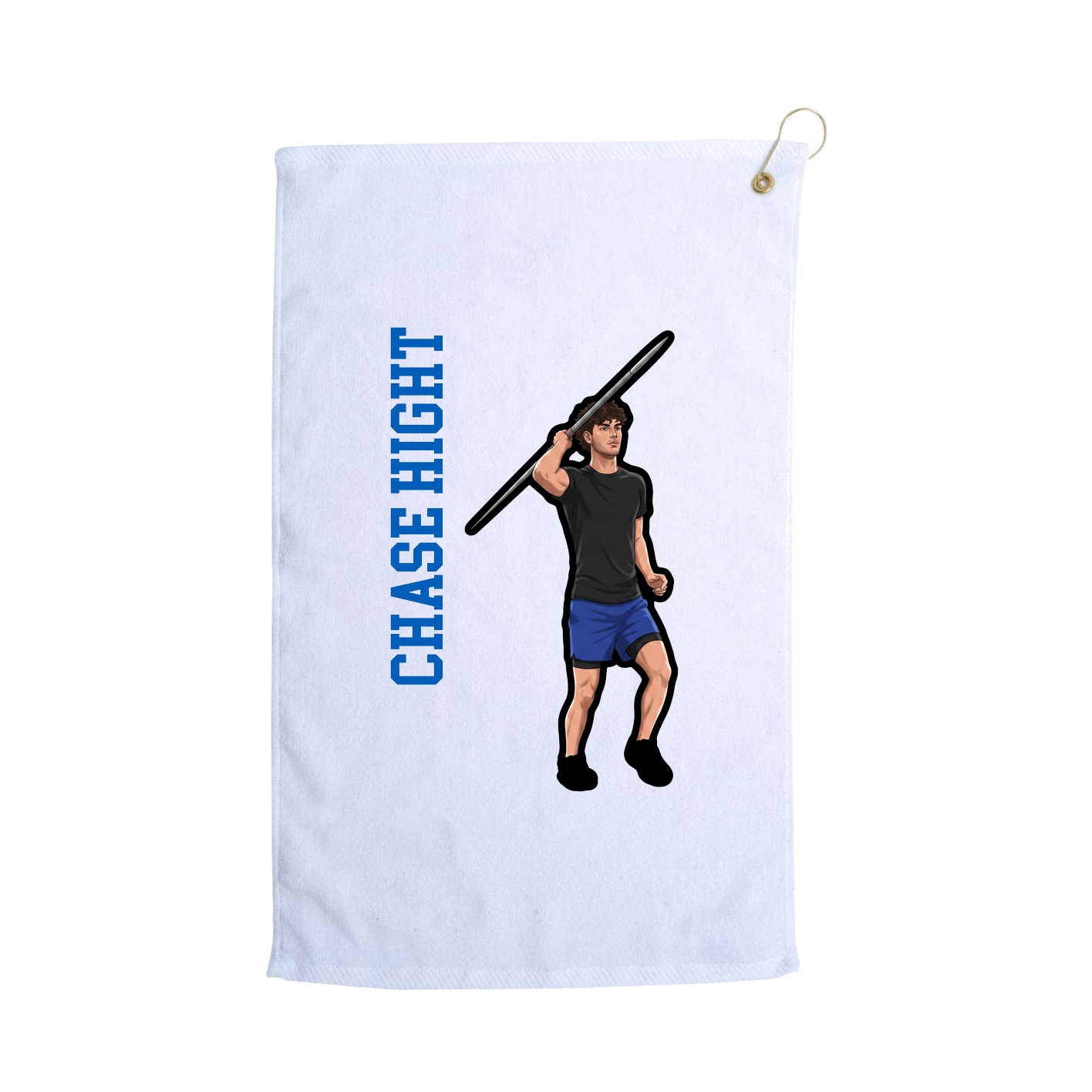 Golf Towel — Name Vertical in White