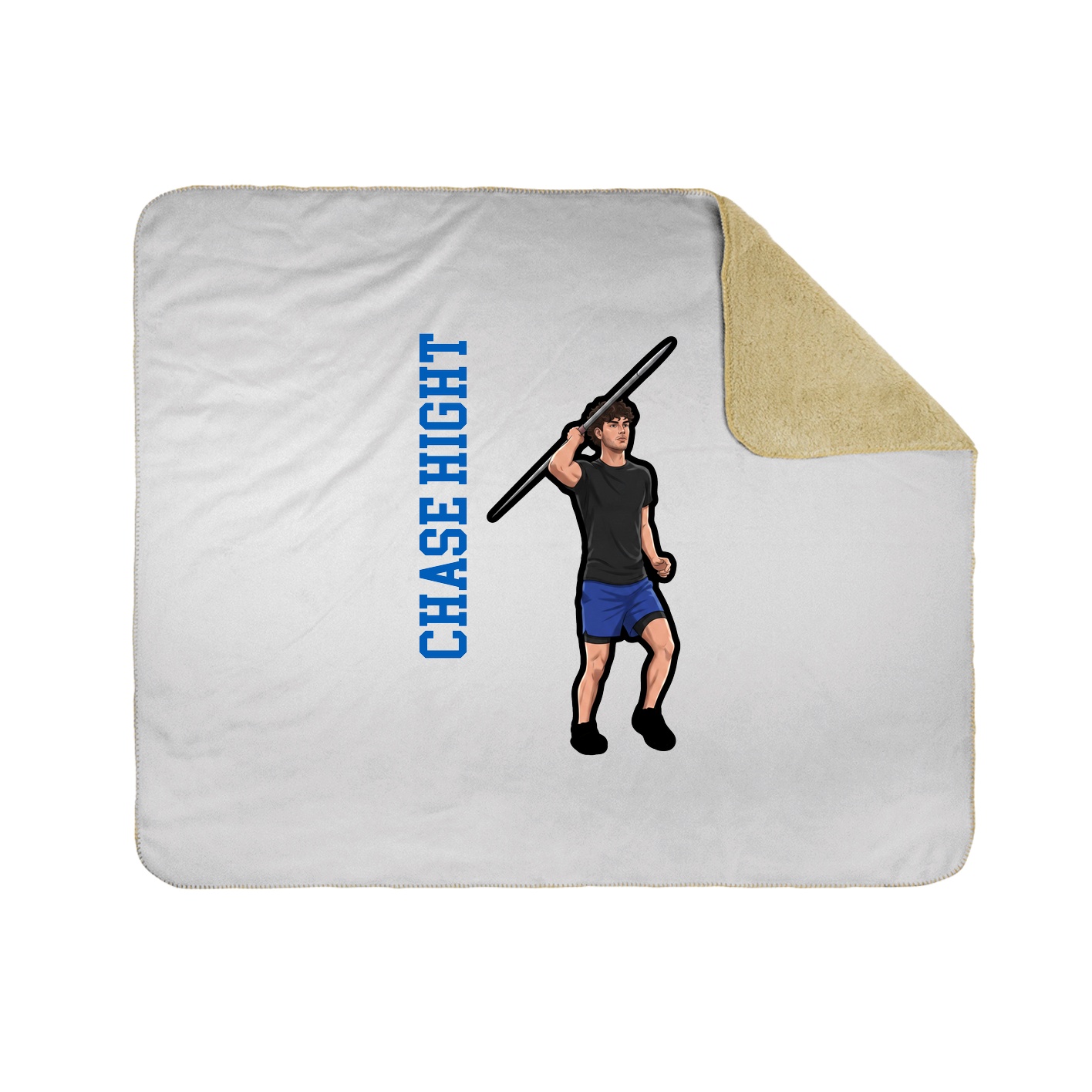 Throw Blanket — Name Vertical in White