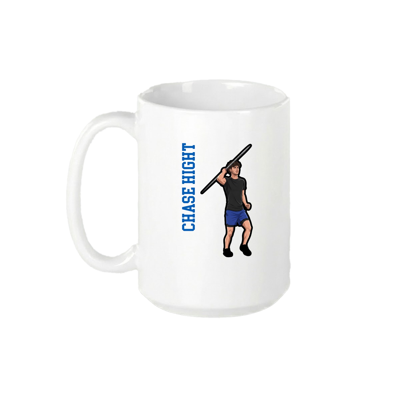 15oz Coffee Mug — Name Vertical in White