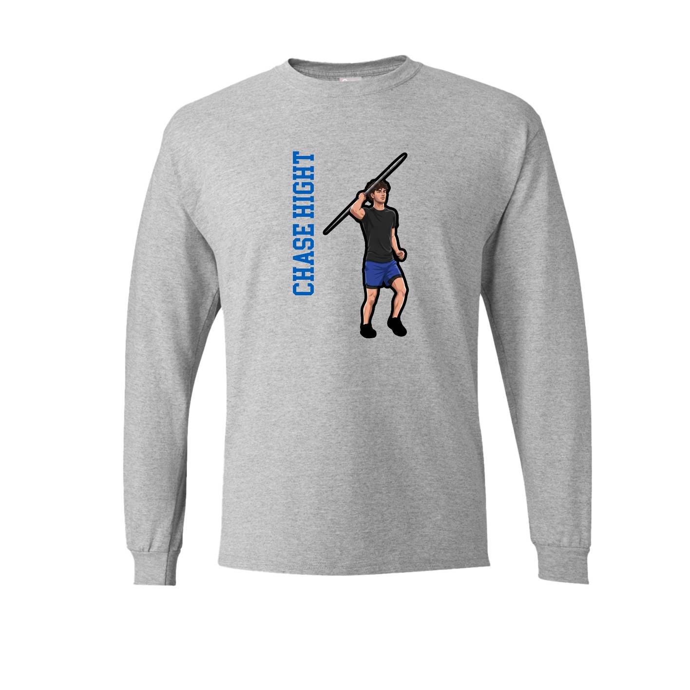 Long Sleeve Tee — Name Vertical in Grey