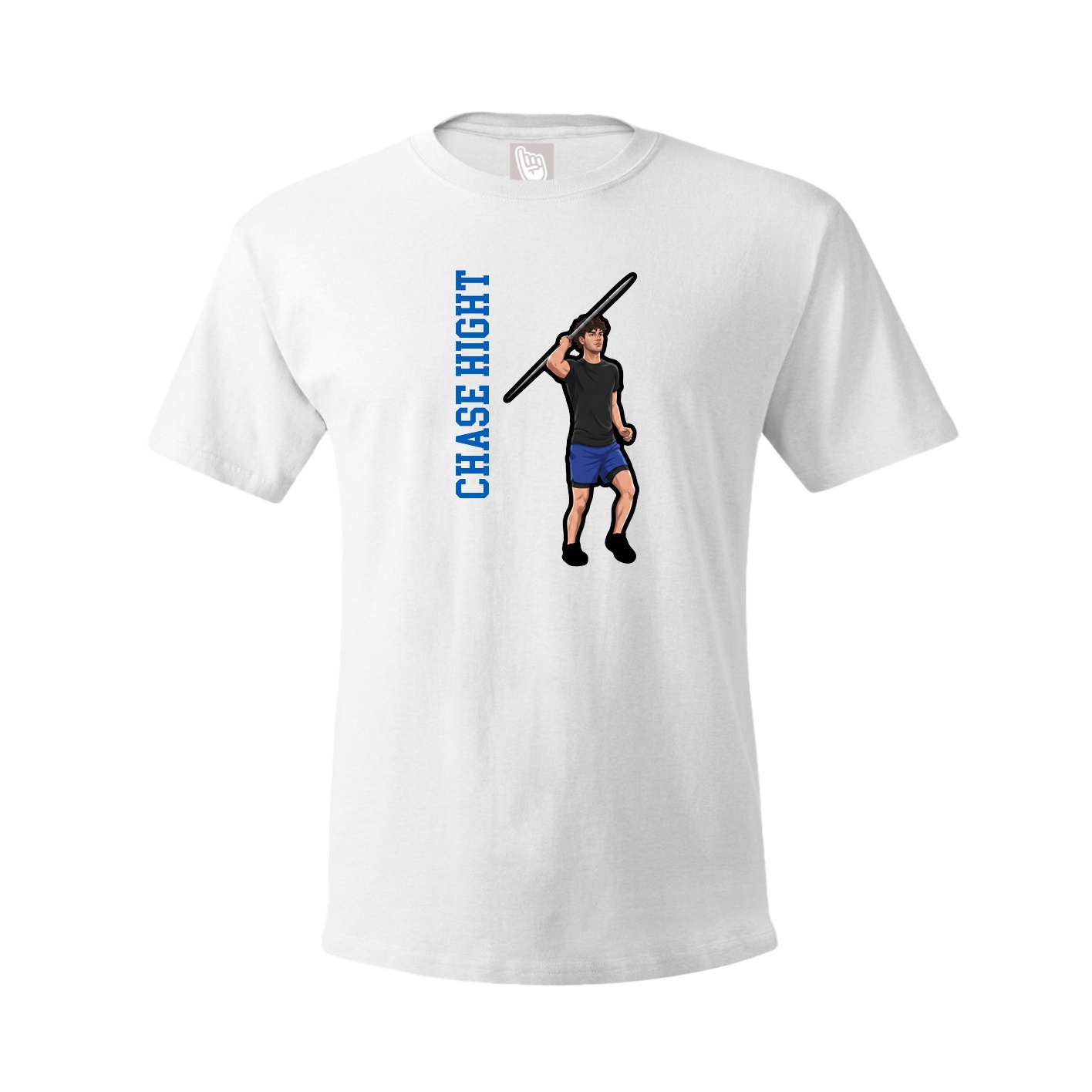 Youth Tee — Name Vertical in White