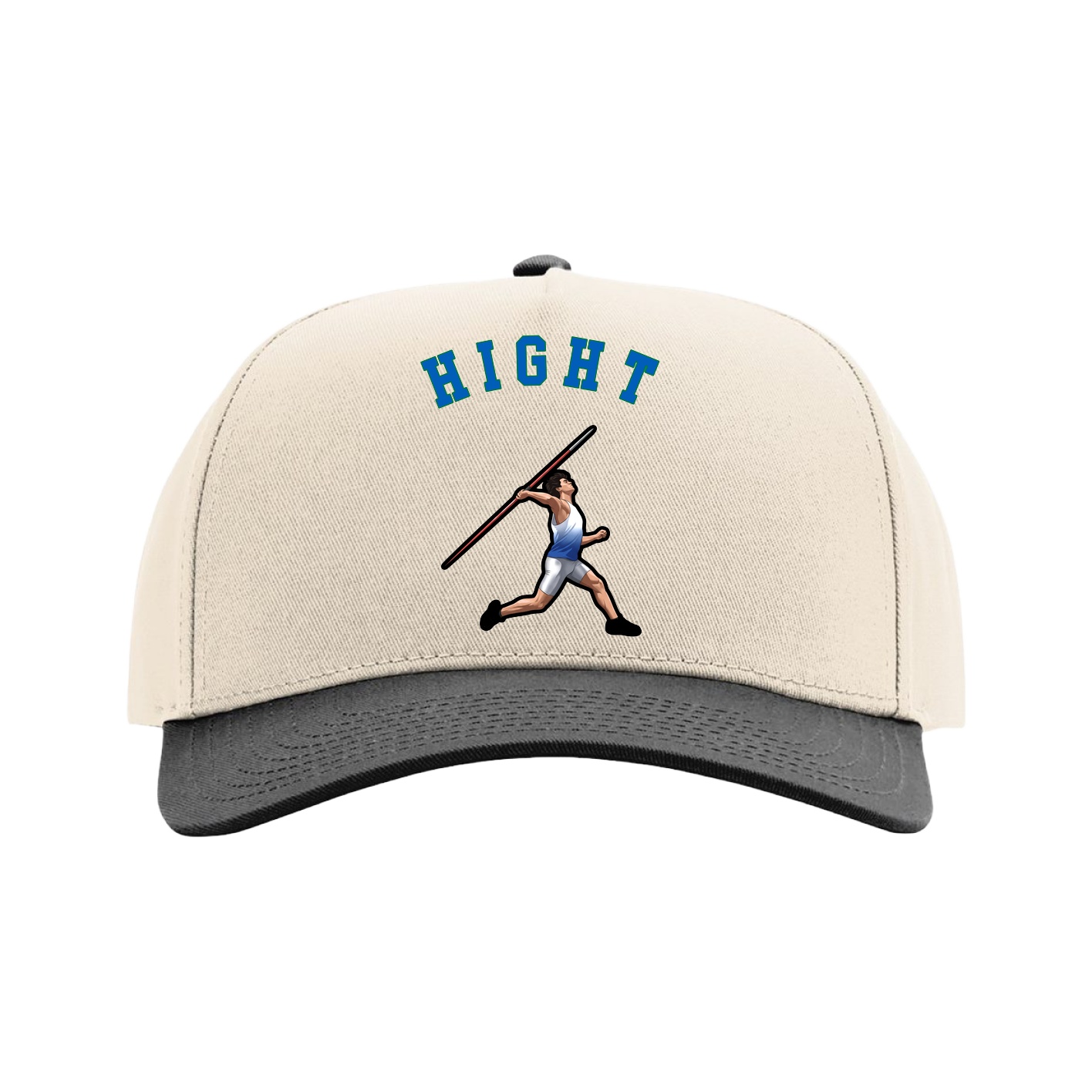 Full Fabric Five-Panel Champ Cap — Shirsey Arch in Cream/Black