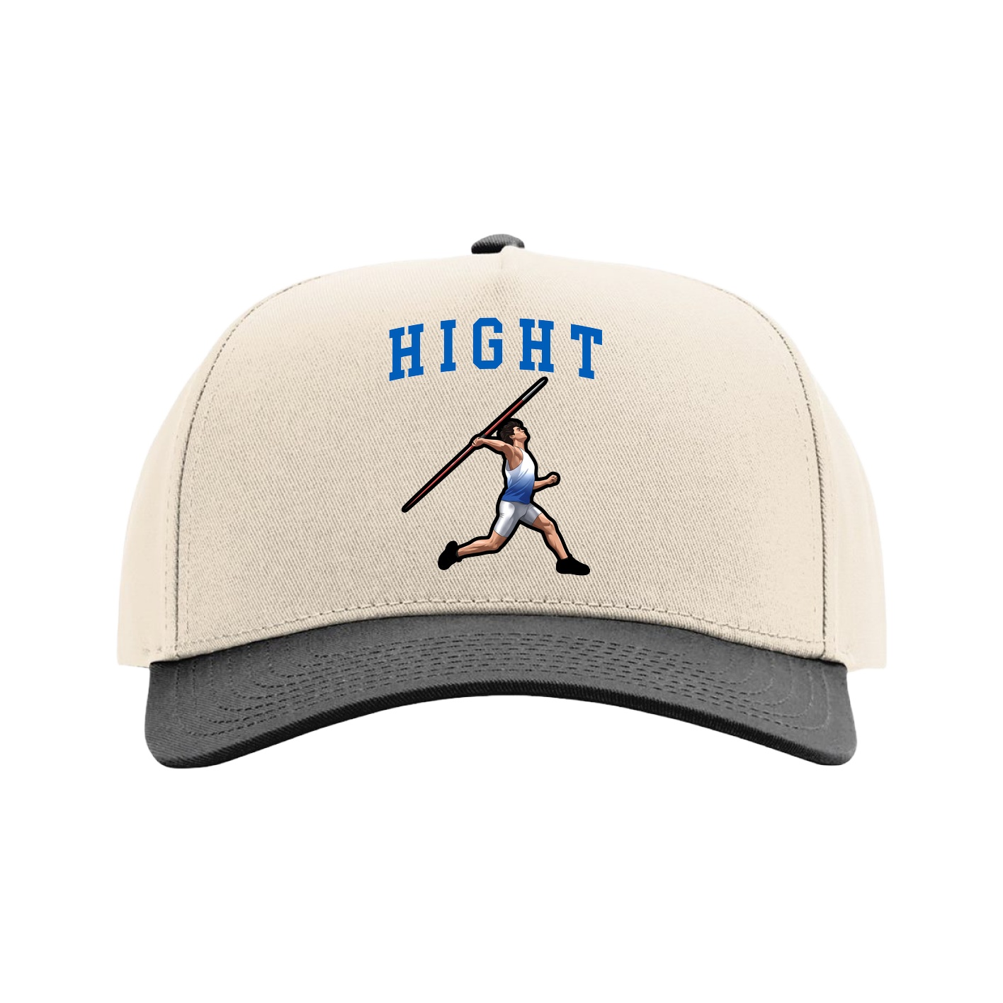 Full Fabric Five-Panel Champ Cap — Shirsey in Cream/Black