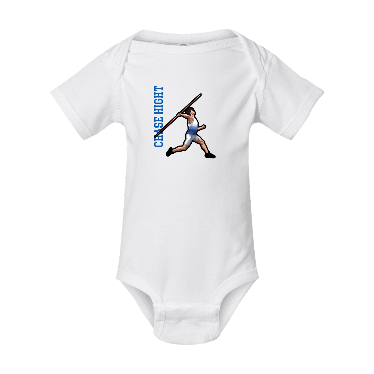 Baby Onesie — Name Vertical in White
