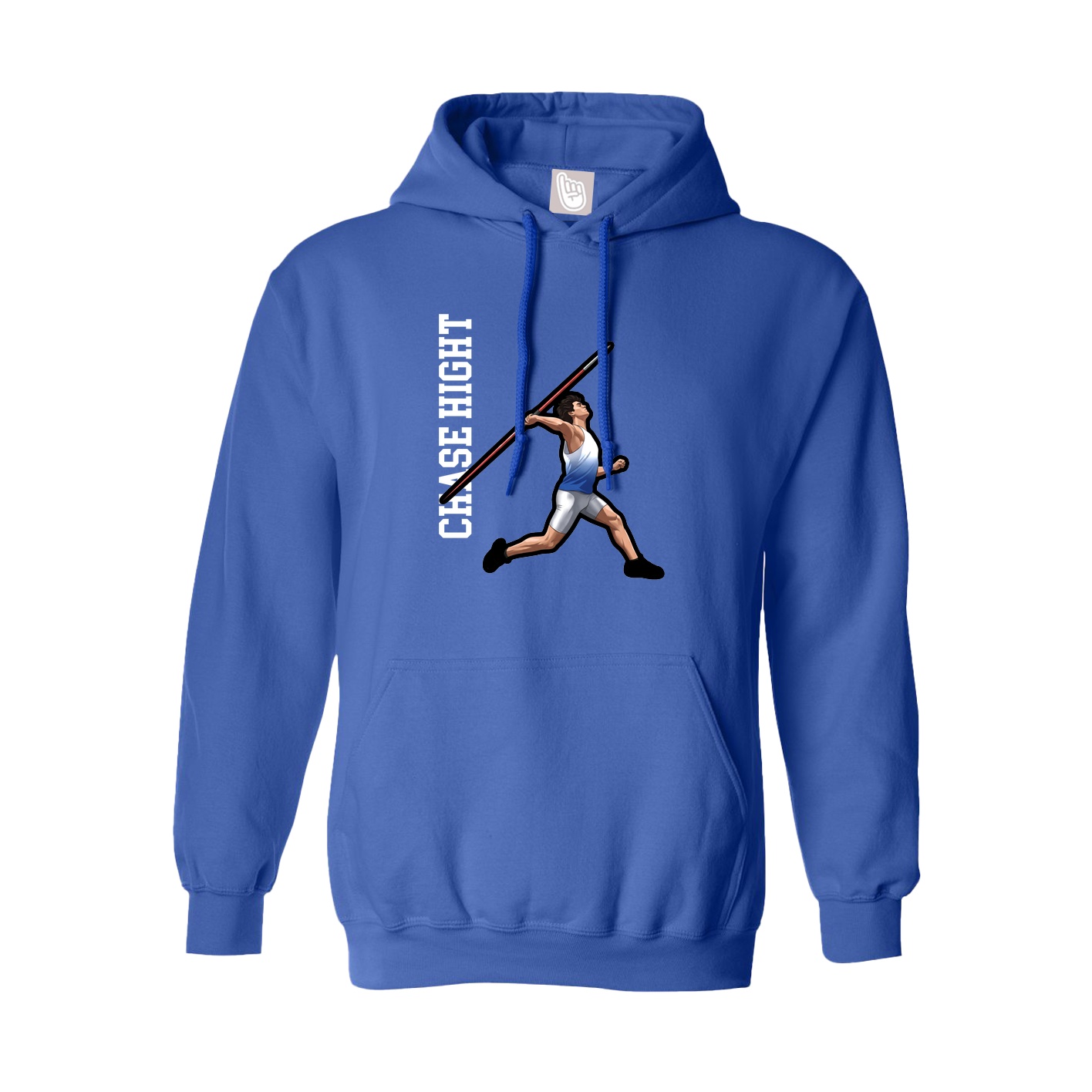 Hoodie — Name Vertical in Royal