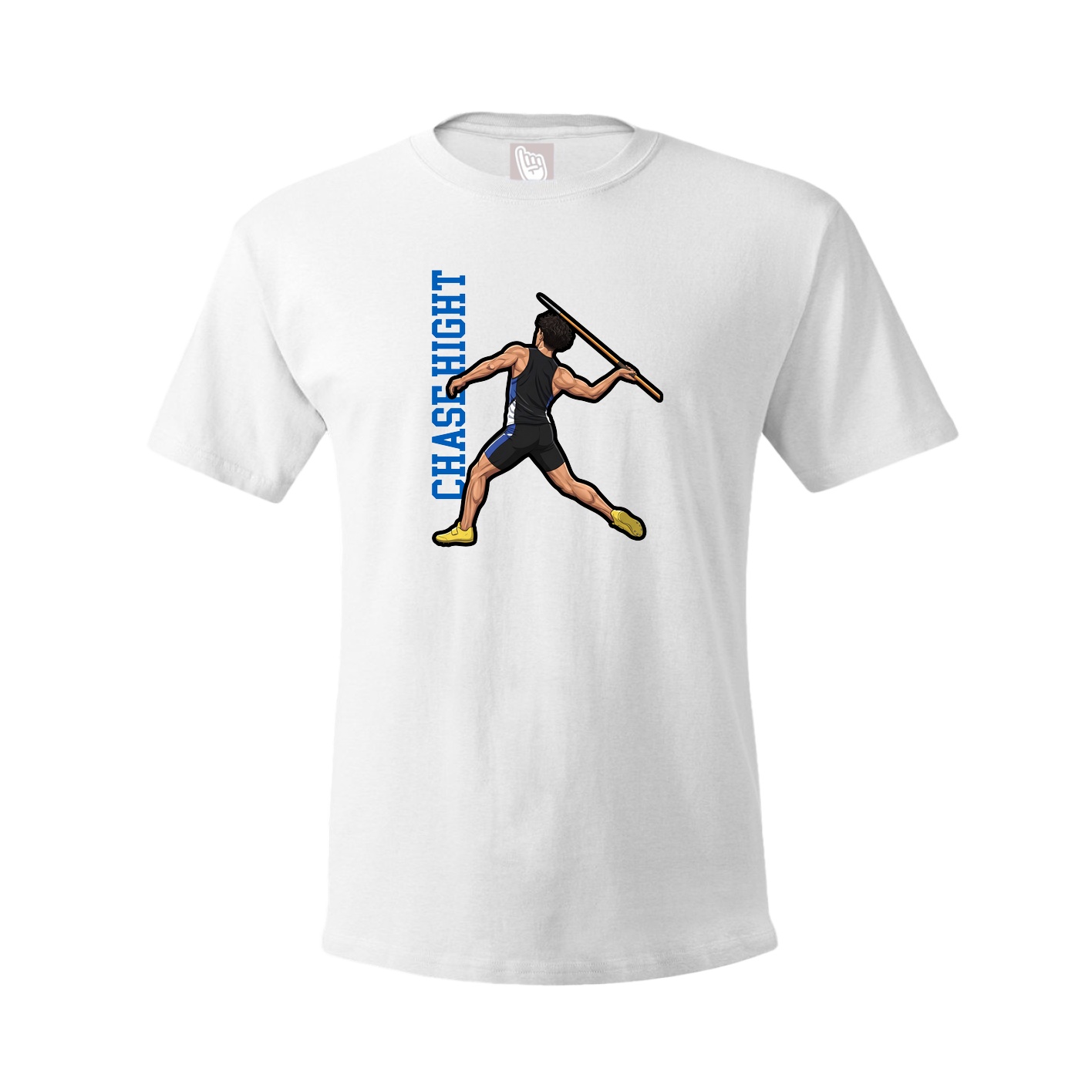 Tee — Name Vertical in White