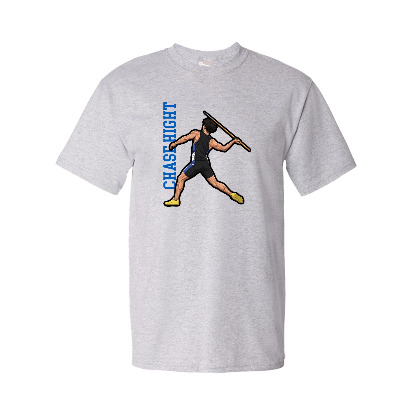 Youth Tee — Name Vertical in Grey