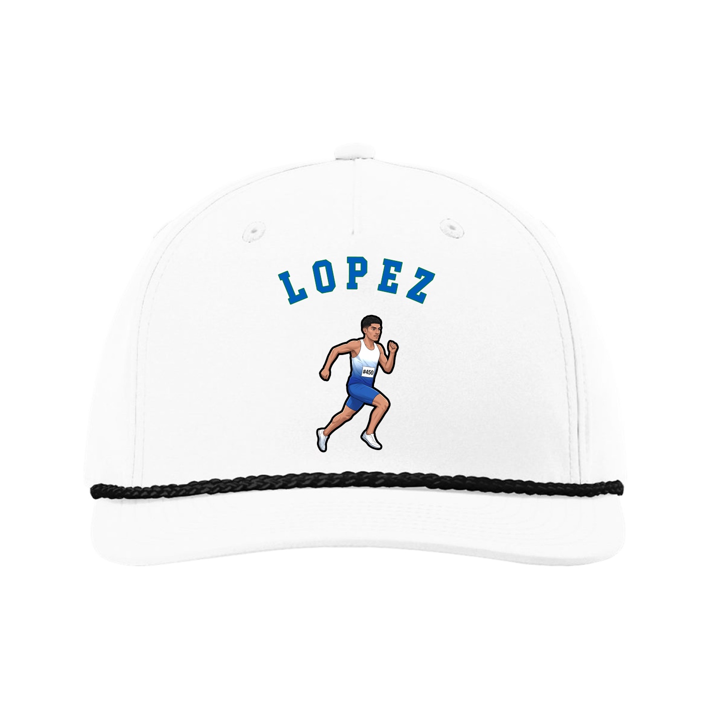 Five-Panel Classic Rope Cap — Shirsey Arch in White