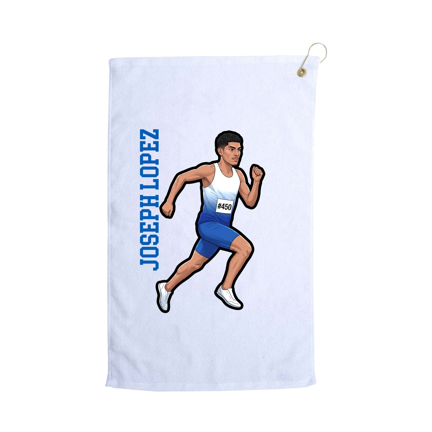Golf Towel — Name Vertical in White