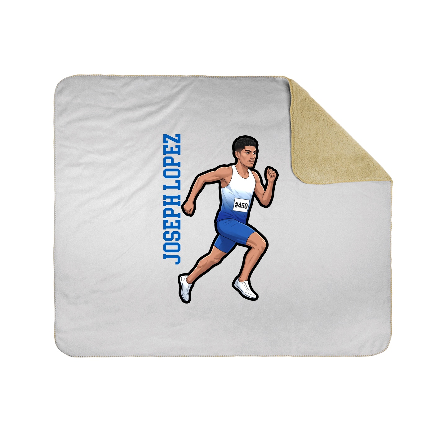 Throw Blanket — Name Vertical in White