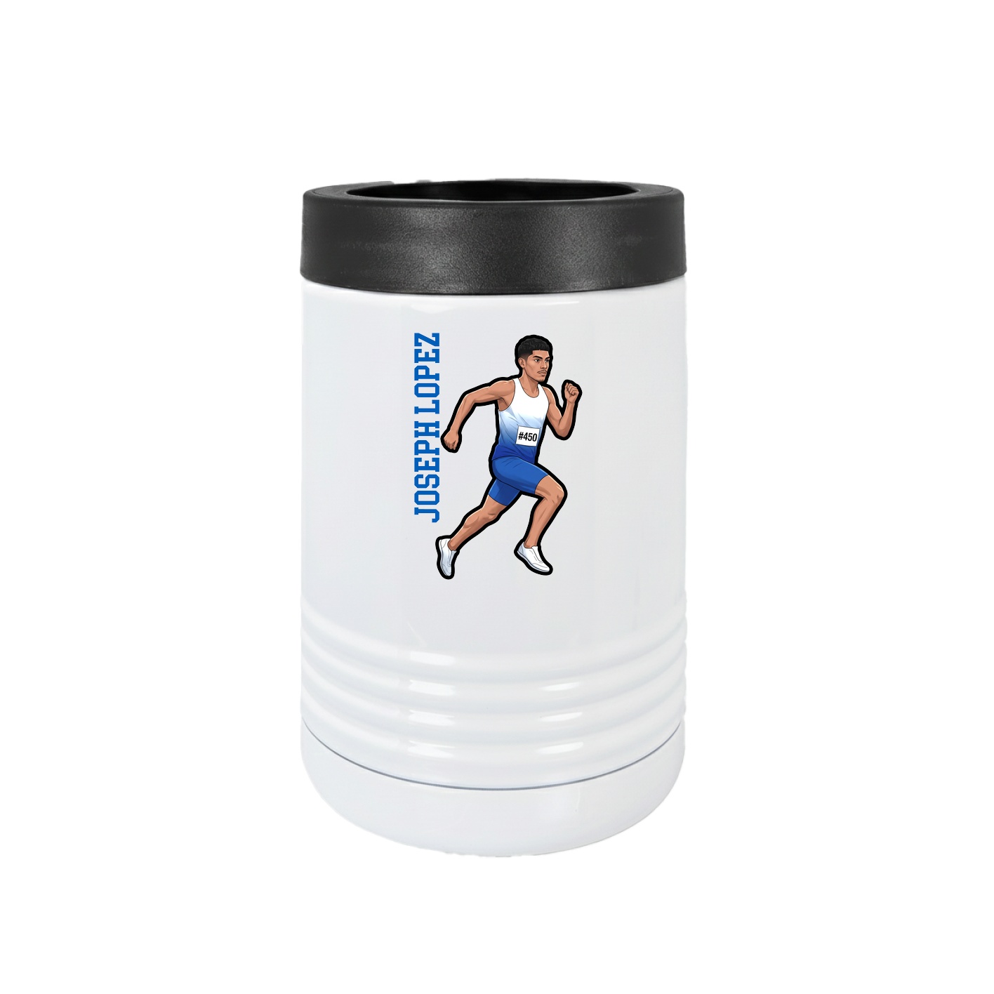 Beverage Holder — Name Vertical in White