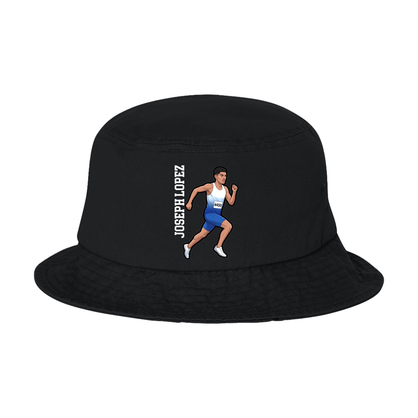 Bucket Cap — Name Vertical in Black