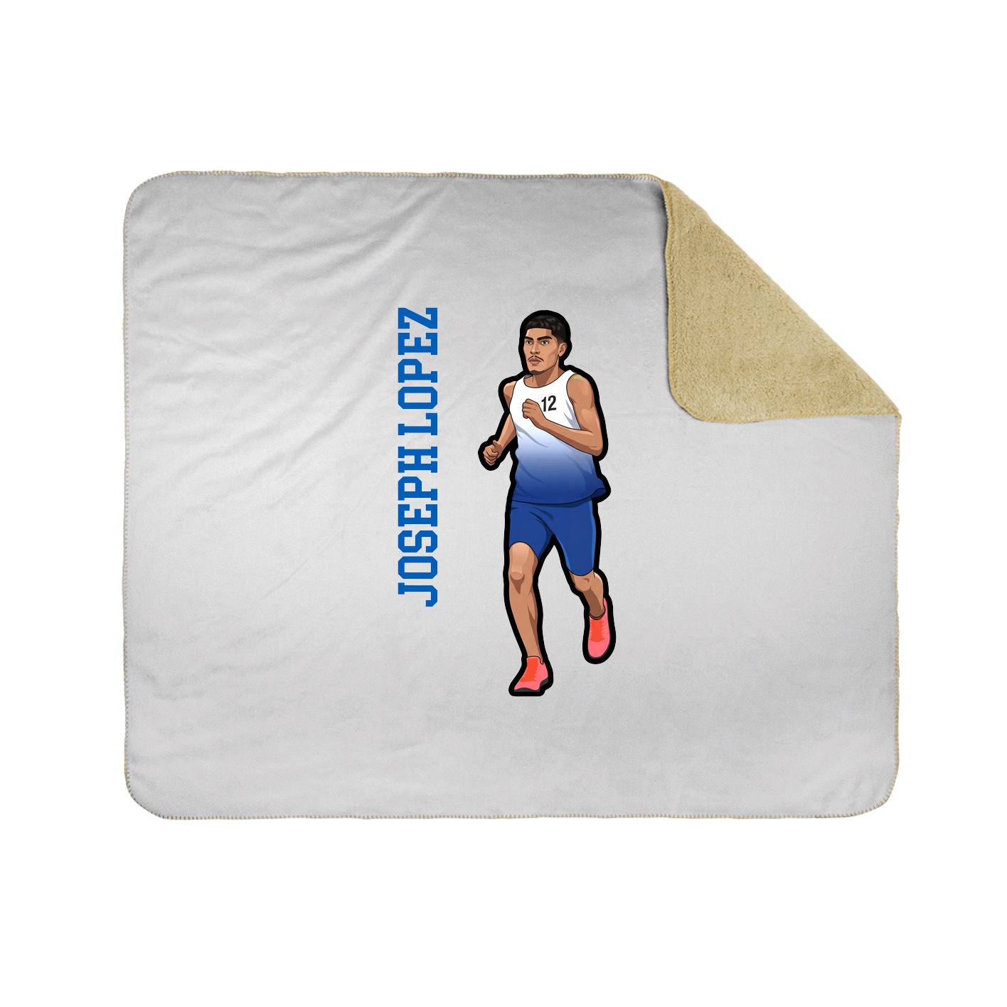 Throw Blanket — Name Vertical in White