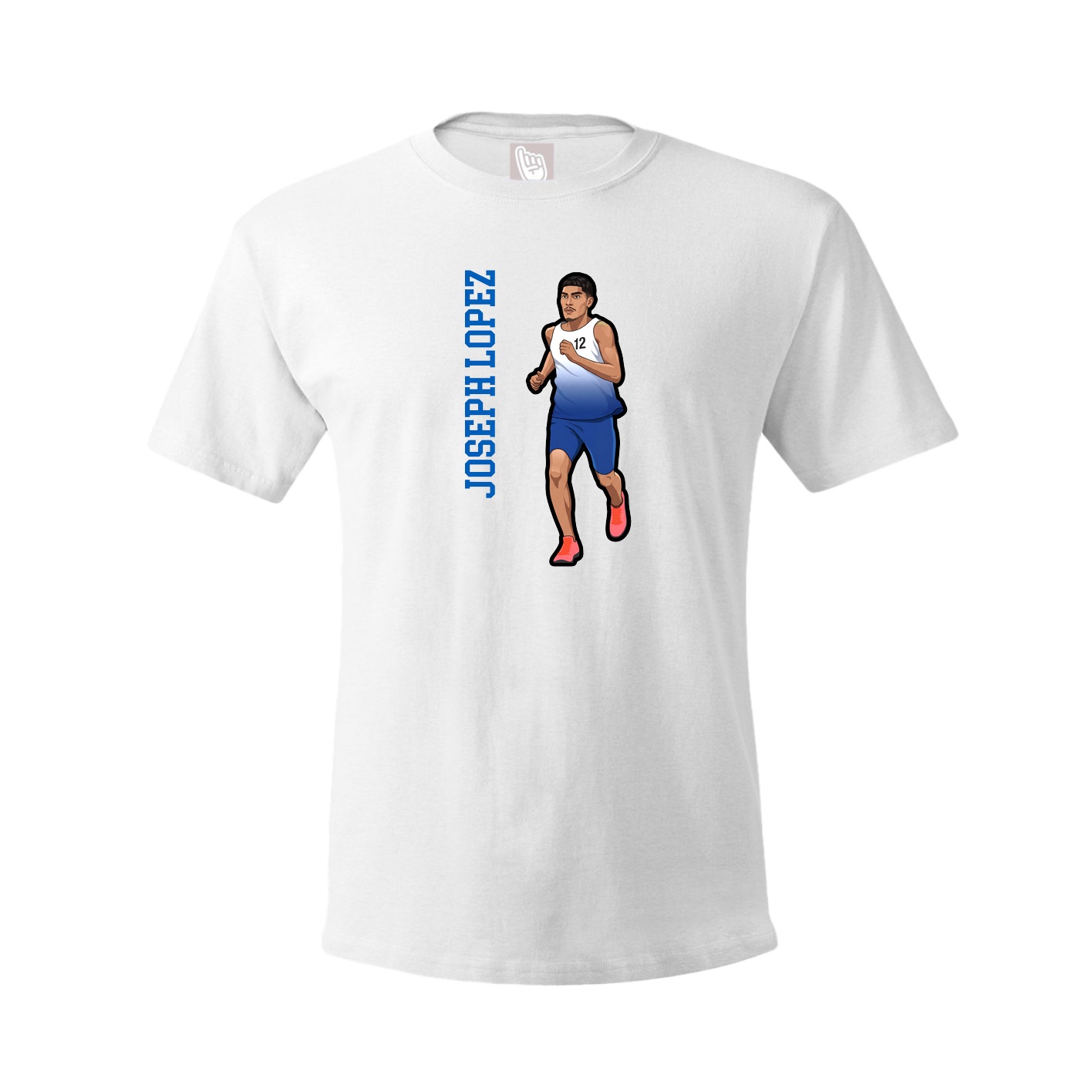 Youth Tee — Name Vertical in White