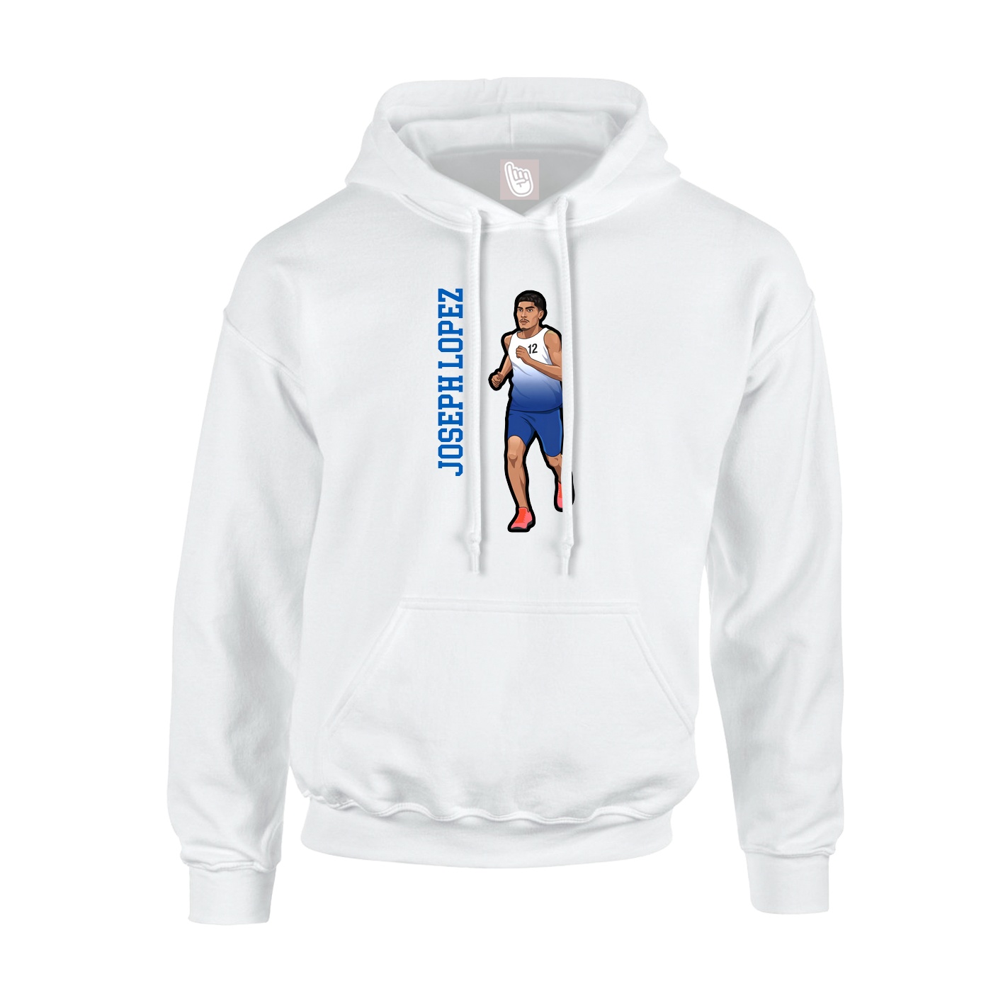 Hoodie — Name Vertical in White